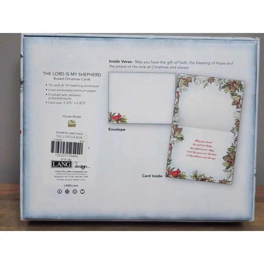 Lang The Lord Is My Shepherd Boxed Christmas Cards 18ct